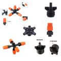Five Way Misting Atomization Fogger Nozzle (1-Pc) with Half (1/2) inch to 6mm size Adapter Connector (1-Pc) for Easy Installation on Crop Field, Nursery and Vegetable Gardens..