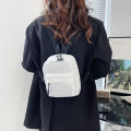 Mini Women Pure Nylon Zipper Backpack Solid Color Student School Shoulder Handbag Travel Top-hondle Bag for Female Phone Purse.
