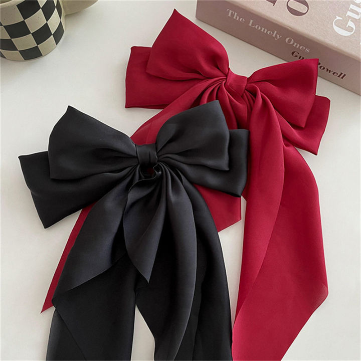 Elegant%20Bow%20Ribbon%20Hair%20Clip%20Fashion%20Simple%20Solid%20Satin%20Spring%20Clip%20Hair%20Pin%20Retro%20Headband%20with%20Clips%20Girls%20Hair%20Accessories%20Mzea%20-%20Image%202