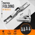 2PCS 90 Degree Self-Locking Folding Hinges Hole-free Hinge Table Legs Brackets 180 Degree Flat Spring Folding Hinge Hardware. 