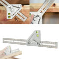 1 Pcs Multi-Functional Woodworking Ruler Stainless Steel Woodworking Triangle Ruler Building Decoration Measuring Tools.