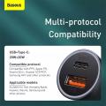 Baseus 40W U+C Dual Quick Charger Car Charger PD 20W Quick Charge for iPhone 12 13 Pro Max Type-C+USB-A Charger.
