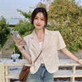 26 French Graceful Suit Jacket Women's Summer 2022 New Design Sense Niche Casual Short Suit Top Fashion.