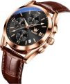 Leather Waterproof Quartz Fashion Watch for Men. 