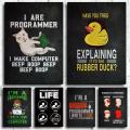 Funny Programmer Quotes Gaming Zone Hacker Code Poster Canvas Painting Prints Wall Art Pictures Boy Room Decoration Gift. 