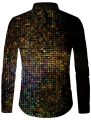 Luxury Prom Party Glow High Quality Button Top Fashion Polo Long Sleeve Shirt Clear Pattern Hot Selling Men's Plus Size S-6XL. 
