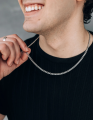 Minimalist Chain Necklace Stainless Steel Men Simple Rock Necklace.