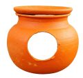 Pot mud House with Lid for Egg Laying and Breeding for Budgies Love Birds with Flat Standing Bottom (15cm, Red Brown) - Indoor, 1 Piece.
