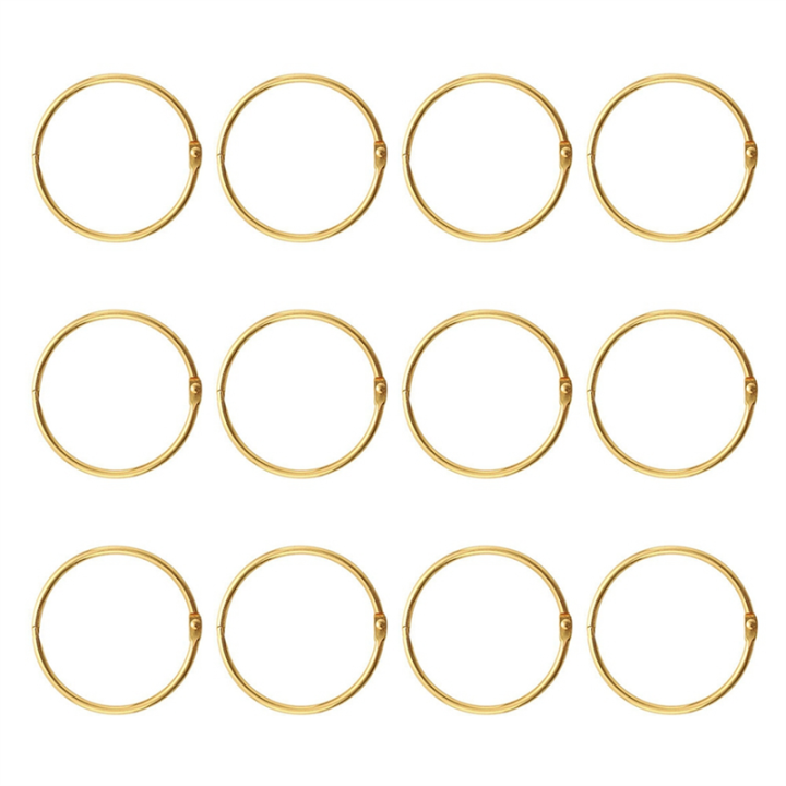 Shower Curtain Rings Hooks Rust Proof Hooks Anti-Drop Round Shower Rings, for Curtain,Gold