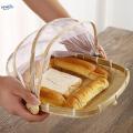 Food Serving Tent Basket Food Storage Basket with Mesh Gauze Cover for Fruit M. 