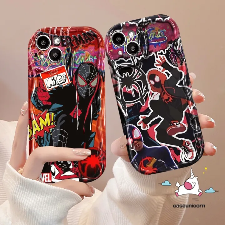 Cartoon%20Marvel%20Doodle%20Wavy%20Curved%20Edge%20Case%20For%20Redmi%2010C%209T%2012%2010%2012C%209%20A1%209C%209A%2010A%20A2%20Note%2012%2010%209%208%2011s%2010s%2011%20Pro%20Max%20Poco%20M3%20X5%20Mi%2011%2012%20Lite%20Trend%20Brand%20Cool%20Spider-Man%20Cover%20-%20Image%204