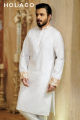 Holago Amber Gold Mountain White Panjabi for Men. 