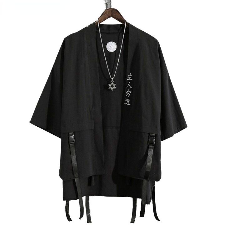 Summer%20Men's%20Haori%20Cardigan%20Kimono%20Shirt%20Samurai%20Japanese%20Clothing%20Robes%20Loose%20Yukata%20Shirts%20Streetwear%20Asia%20Japanese%20Clothes%20-%20Image%202