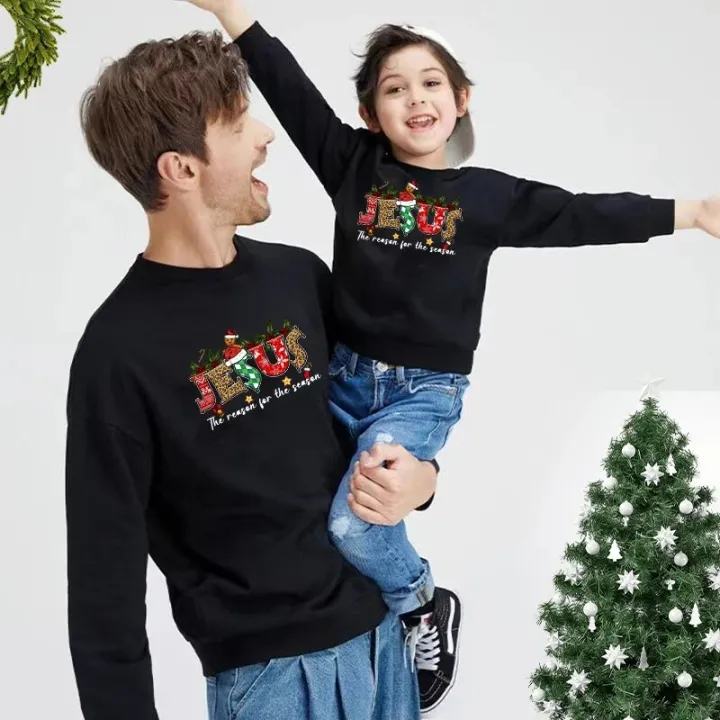 Matching%20Family%20Outfits%20Christmas%20Sweater%20Jesus%20Xmas%20Jersey%20Mom%20And%20Me%20Pullover%20Women%20Men%20Kid%20Sweatshirt%20Couple%20Jumper%20Baby%20Body%20-%20Image%203