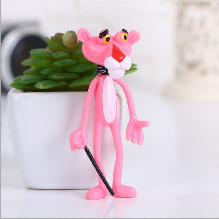 4pcs/lot%20Action%20Toy%20Figures%20Pink%20Panther%20Cute%20Doll%20Micro%20Landscape%20Decoration%20Cartoon%20Naughty%20Leopard%20Model%20For%20Child%20Gift%20-%20Image%207