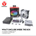 FANTECH FB-301 Fan Cooler 120mm Turbine 124/301 For Computer Dual RGB Cooling Fan for computer Silent With IR Remote Control PC Fans/Optional Controller.