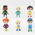 6pcs/set Anime Cocomelon Action Figures PVC Family Sister Brother Friends Baby JJ Model Toys For Kids Festival Gift Superman. 