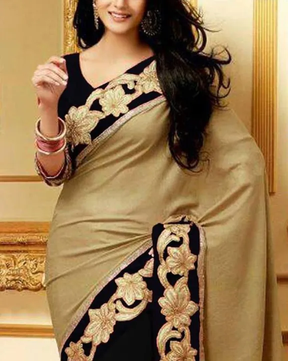 Black%20And%20Golden%20Georgette%20Saree%20For%20Women%20-%20Image%204