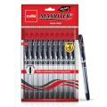 Doms Fusion Pencil 10 Pcs & Cello Maxriter Ball Pen Set (Pack Of 10 Pens - Black) Lightweight Ball Pens For Pressure Free & Fin. 