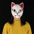Japanese Anime Demon Slayer Cosplay Mask Rabbit True Rice Half Face Fox Mask. 