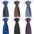 Tie For Men Gravatas Wholesale Brown Woven 7.5 cm Silk Necktie Wedding Accessories Fit Group Office. 