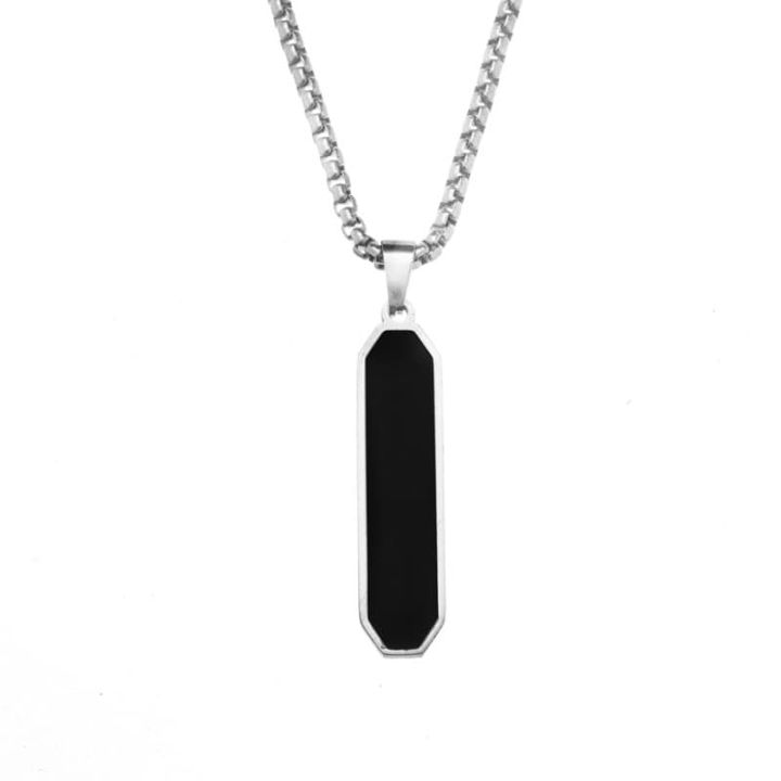 Simple Black Men Stainless Steel Bead Chain Necklace Chain For Men