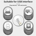 2Pcs Rechargeable Battery Powered  USB Night Light Mobile Power Charging Eye Protection Reading Indoor Plug-in LED Small Round Lights. 