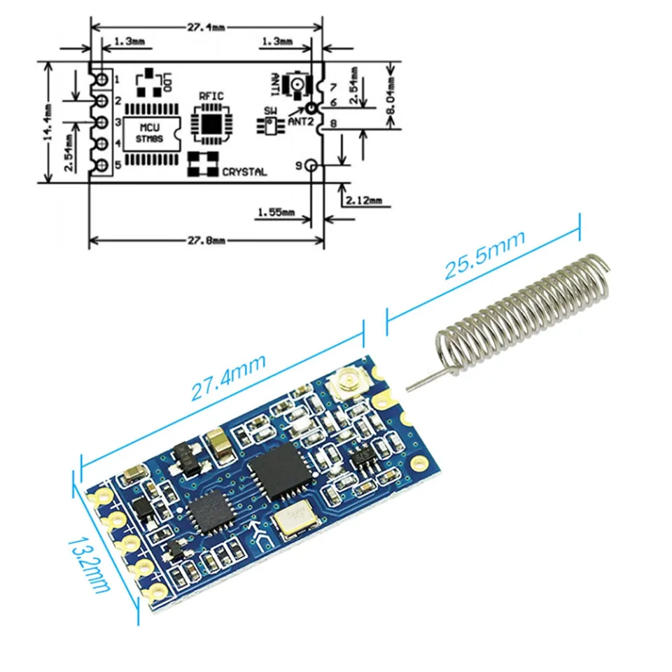 433Mhz HC-12 SI4463 Sans Fil Série Port Tech 1000m Remplacer Bluetooth Nouvel Original