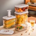 Food Storage Container Vacuum Storage Box with Drain Net Food Dispenser Transparent Sealed Tank Kitchen Organizer Work Lunch Box.