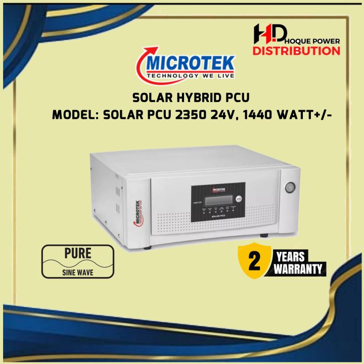 MICROTEK 2350 SOLAR PCU SOLAR HYBRID INVERTER FOR 24V BATTERY AND PANNEL