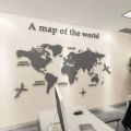 【Fashion】3d Wall Solid Acrylic World Map For Living Room Office Home Decor World Map Wall Decals Mural For Kid.