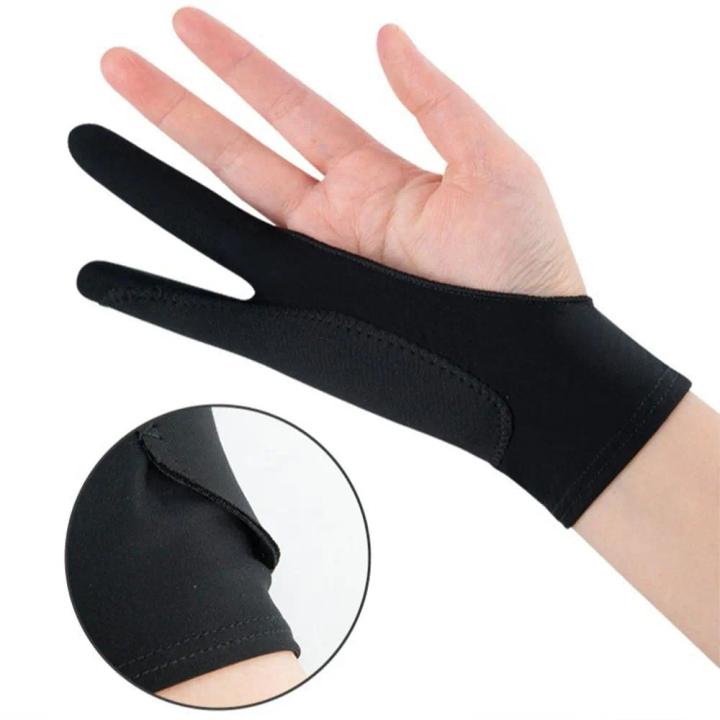 Drawing Gloves Palm Rejection Two Finger Hand Gloves for Tablet Digital Board Screen Touch Drawing Anti-fouling Gloves