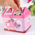 Metal House Shaped Coin Box Cartoon Kids Money Box Piggy Bank for Kids. 