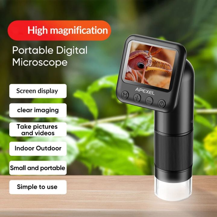 APEXEL APL-MS008 Handheld Digital Microscope 12X-24X Magnification ...