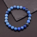 Natural Aquamarins Quartzs Beads Stone Bracelet Women Men Sky Blue Stone Round Beaded Bracelet Elastic Rope Energy Jewelry Gift.