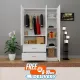 VIKI 3 Door Wardrobe | 3 Part Almirah for Clothes, Door for Bedroom, 3 Door Wardrobe with Drawer & Hanging Space Multipurpose Use your Home & Office Design by Nahid Furniture(Frosty White - 40D x 120W x 180Hcm) |. 