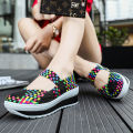 Sandals for Women  Korean Shoes for Women Black Shoes for Women Wedge Shoes Bohemia Style Woven Shoes Flat shoes for women. 