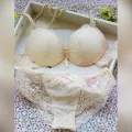 Beige Bra & Panty Lingerie Set - Comfortable Skin Color Design. 