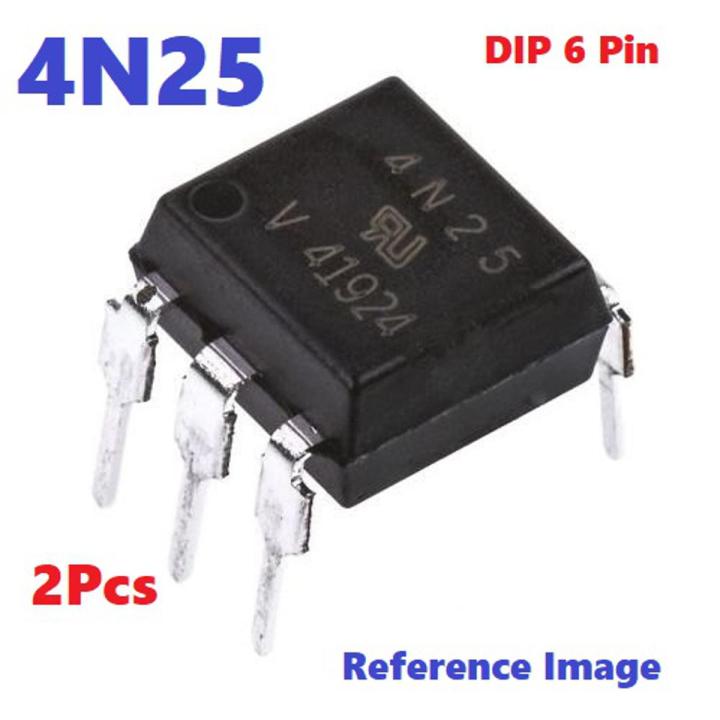 2Pcs- 4N25 Optocoupler 4N25 MOSFET 4N25 IC Optocoupler Photo Transistor DIP 6 Pin Leads IC