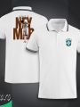 Neymar JR Short Sleeve Collar Polo Football Jersey For Men - Neymar jr Half Sleeve Collar Polo t shirt - Brazil Fan Jersey. 