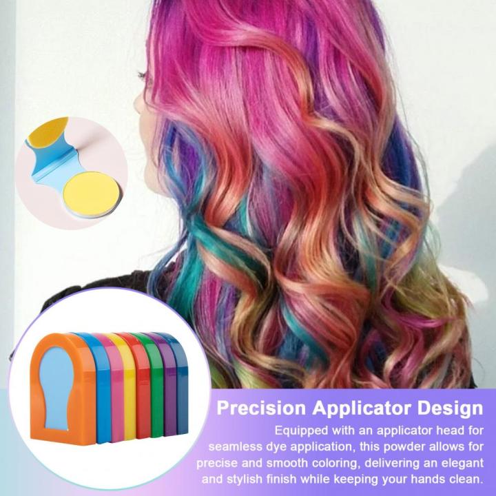 8 Colors Hair Dye Pressed Powder Hair Colors Disposable Instant Temporary Hair Coloring Powder Box Cosplay Party Supplies