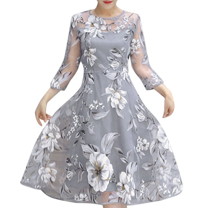 Floral%20Print%20Party%20Dress%20Summer%20Wedding%20Cocktail%20Prom%20Gown%20Elegant%20Women's%20Dresses%20Long%20Sleeve%20Mesh%20Midi%20Dress%20Female%20Vestidos%20-%20Image%207