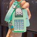 Genuine Kawaii Sanrio Keychain Hello Kitty Kuromi Cinnamoroll Bag Pendant Creative Calculator Key Chain Ornaments Birthday Gift.