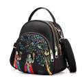 New Trendy Fashion Printing Mini Backpack for Women Nylon Rucksack Multilayer Crossbody & Shoulder School Bags For Girls Stylish Cute Look Women MY SHOPEE BD.