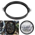 Universal 5.75 Inch Aluminum Round Headlight Housing Headlamp Trim Ring Mount Bracket Motorcycles. 