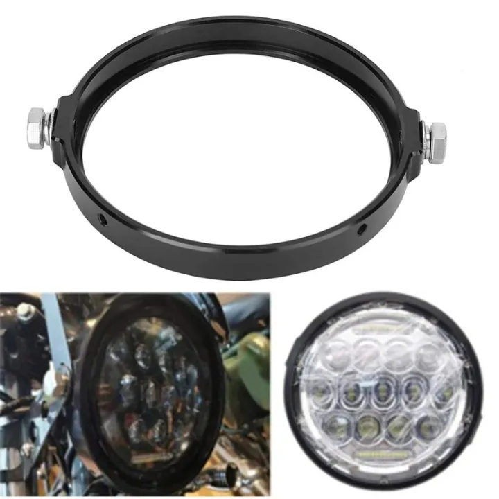 Universal%205.75%20Inch%20Aluminum%20Round%20Headlight%20Housing%20Headlamp%20Trim%20Ring%20Mount%20Bracket%20Motorcycles%20-%20Image%205