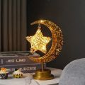 1PC Gurbana Orb Star Festival decorative lights Led Iron Moon Hollow table modeling lamp.