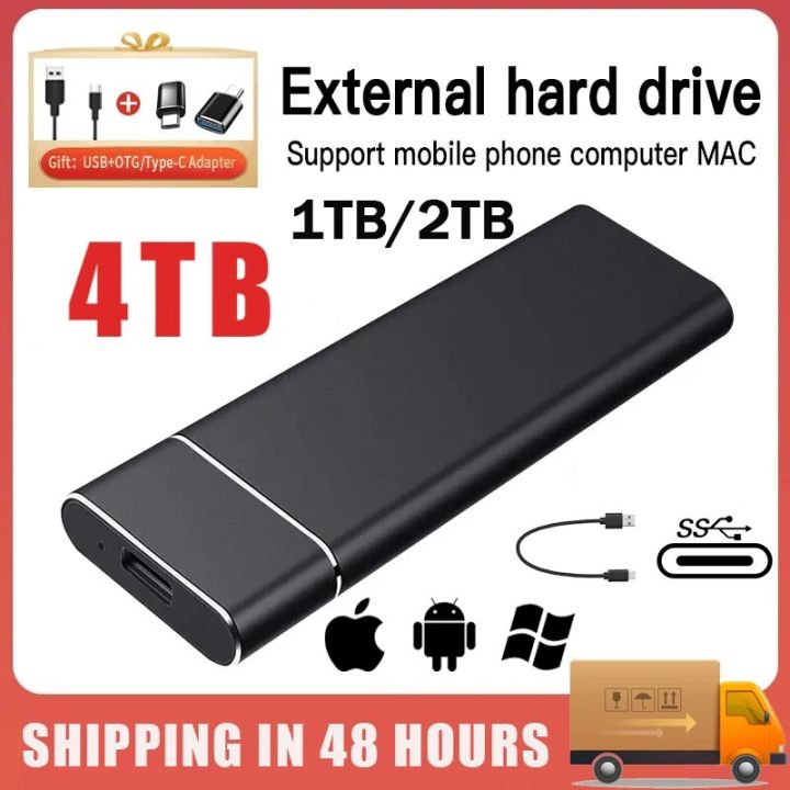 Original 1TB External Hard Drive Portable 2TB Solid-State Drive USB3.1 High Speed Mini Hard Disk for Laptop/desktop/mac/phone