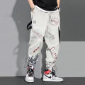 Men Pants Spring and Autumn Cargo Pants Man Fashion  Hop Casual Pants Loose Kan Drawstring Men Joggers Sweatpants. 