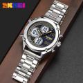 Skmei Three Time Double Display Multi-Function Trend Watch Waterproof Luminous Fashion Men's Sports Electronic Watch 1975. 